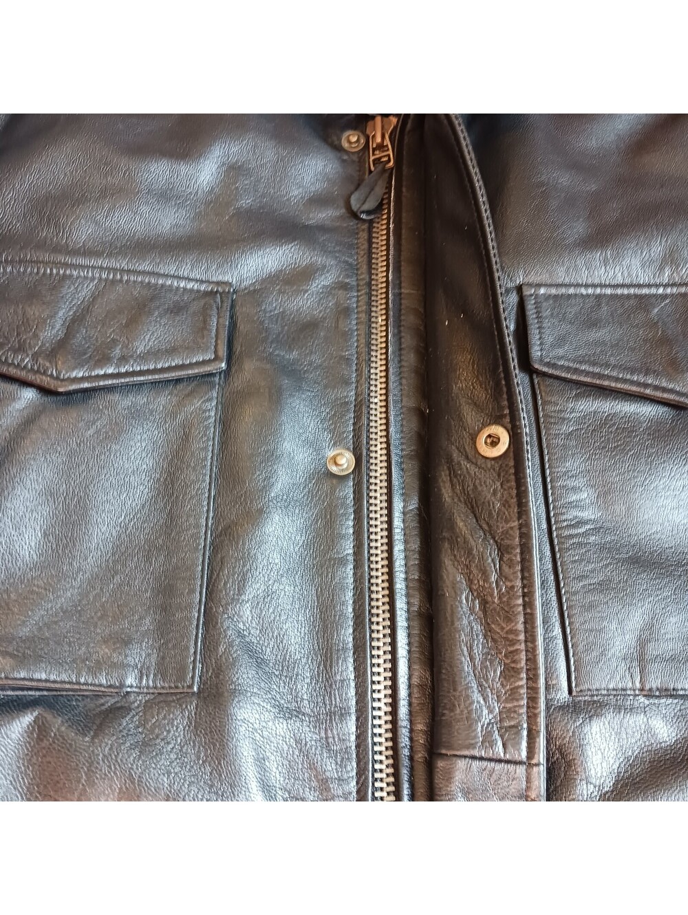 Cooper Genuine Leather US Army Field Jacket  Mens XXL Black Great Vintage - Picture 11 of 15